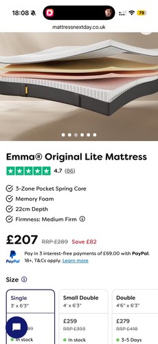 Emma original lite - original, single