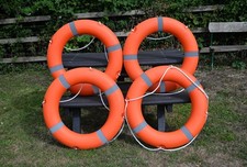 4x large plastic foam filled life ring lifebuoy buoy SOLAS compliant 76 cm belt