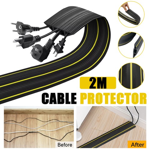 Black floor cable protector - floor,