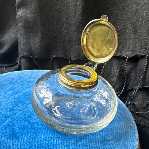 Antique clear glass ink - ink, bottle
