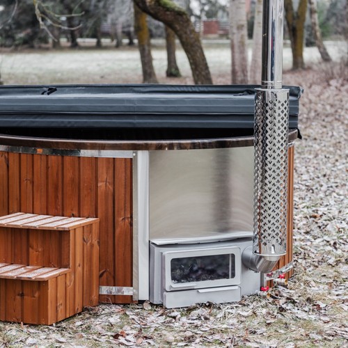 Wood fired hot - , tub