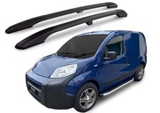 Black Aluminium Roof Rack Rails Side Bars To Fit Peugeot Bipper (2008+)