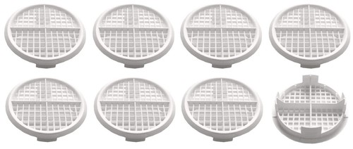 White plastic 70mm round - x,