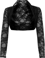 Womens Cropped Lace Shrug