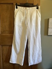 Women's White Linen Trousers