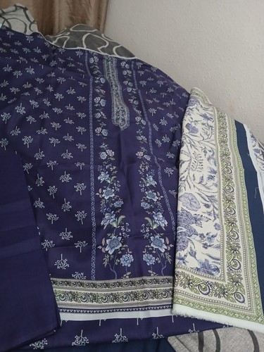Woman unstitched set cotton - 3,