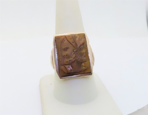 Mens antique rings cameo - antique,