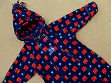 Jojo Maman Bebe POLAR FLEECE 9-12m  BUS Winter SNOWSUIT All-in-One PRAMSUIT