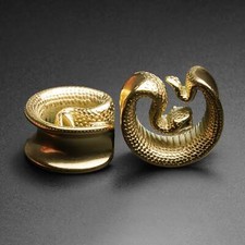 Snake Gold PVD Saddle Plug Ear Weight | Lobe Gauges Ear Stretchers