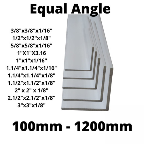 Aluminium equal angle - equal, sizes