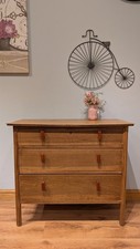 Vintage Oak Chest of Drawers Arts and Crafts Style Art Deco Hall Table Sideboard