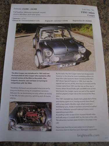 1991 mini cooper car details - 1991,