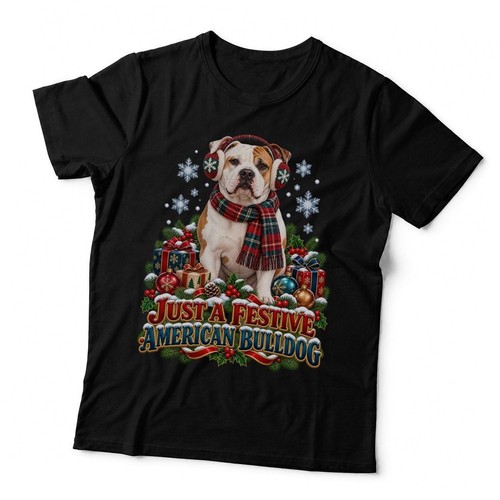 Christmas american bulldog dog - bulldog,