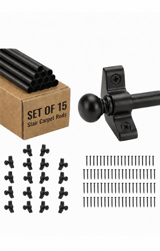 Black stair carpet rods - stair, –