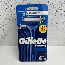Gillette Sensor 3 Comfort Gel Disposable Shaving Razor - Pack of 4 Razors - New