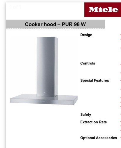 Miele pur 98w 90cm - miele, extractor