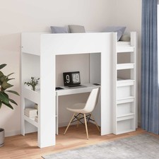 Loft Bed Frame with Desk and