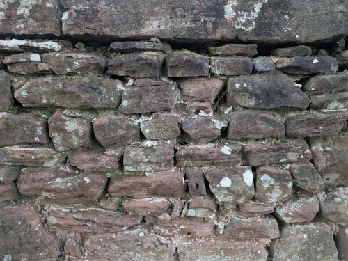 Red sandstone walling - sandstone, /