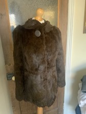 Vintage Chocolate Brown Fur Jacket UK 10-12 Beautiful Condition