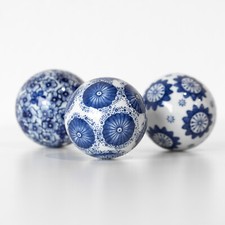 Set of 3 Deco Balls Blue &