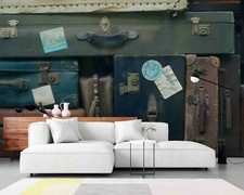 3D Old Leather Trunk Wallpaper