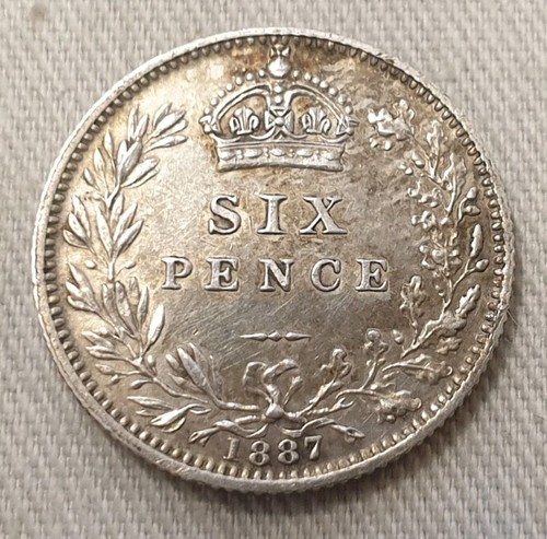 1887 silver sixpence queen - 1887,