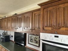 Oak Kitchen Including Worktop Range Cooker and Double Oven.