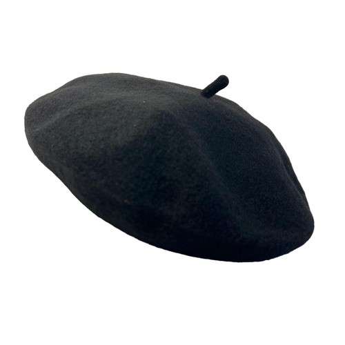 Black french beret hat - french, |