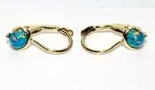 9ct Gold Black Opal Leverback