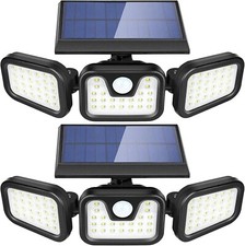 Outdoor Solar Motion Sensor Light 270° 3-Head Waterproof Garden Patio Garage