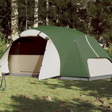 Family Tent 8-Person Green 190T Polyester PU Coated Cabin Waterproof E-Port +Bag