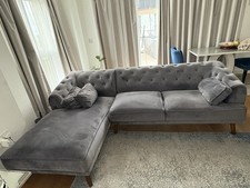 L Shape Sofa Bespoke Handmade, Grey Left Side. Collection only in Colindale 