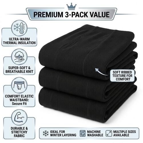 Men thermal long johns black - johns,