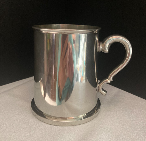 Polished pewter tankard stein - polished,