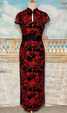 Evening Dress 14 Black Red PHASE EIGHT Collection 8 Fishtail Embroidery Lace?