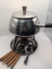 Vintage stainless steel fondue