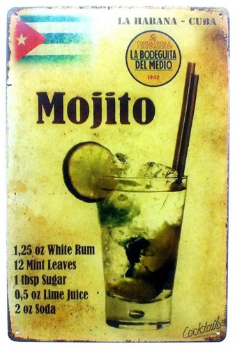 Mojito cocktail metal - metal, wall