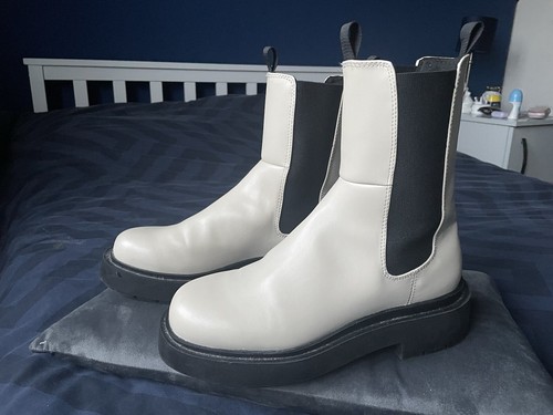 Cream chunky boots - h&m,