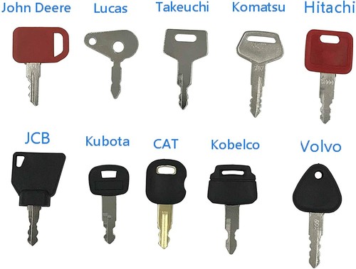 10xplant key set excavator - key,