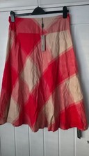 Red beige knee length cotton