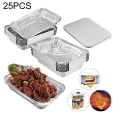 25x Foil Trays Tin W/ Lids BBQ