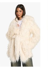 Faux Mongolian Fur Belted