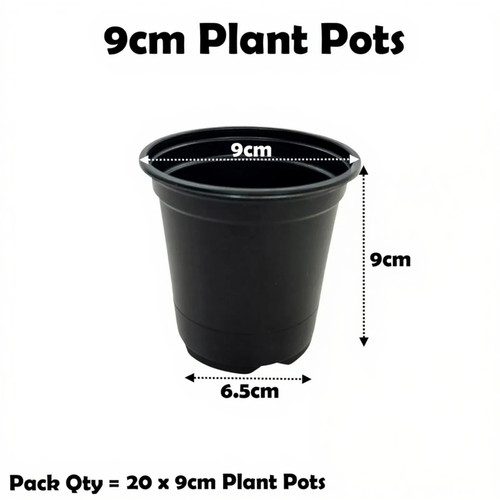 9cm plant pots - pots, black