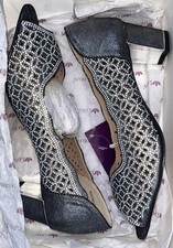 Lotus Attica Womens/Ladies Grey/Pewter Diamante/Sparkle Open Toe Heel Shoe