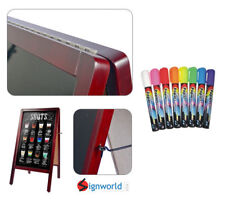 Sandwich Marker Board A Frame Sidewalk Restaurant Menu + 8 Fluorescent Markers