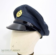 WW2 1940s British RAF Peak Cap With Metal Badge Kings Crown Royal Air Force Army