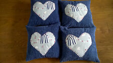 SET of 4 Unique Velvet Nautical Cushions