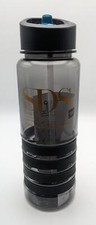 Black Clear Plastic Reusable Water Drinks Bottle with Straw