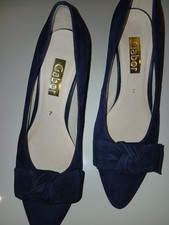 Women's Faux Suede  Dark Navy Blue,heels Shoes Size 7