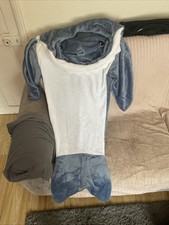 Unbranded Adult Shark one piece Large Fancy Dress Blue See Description
